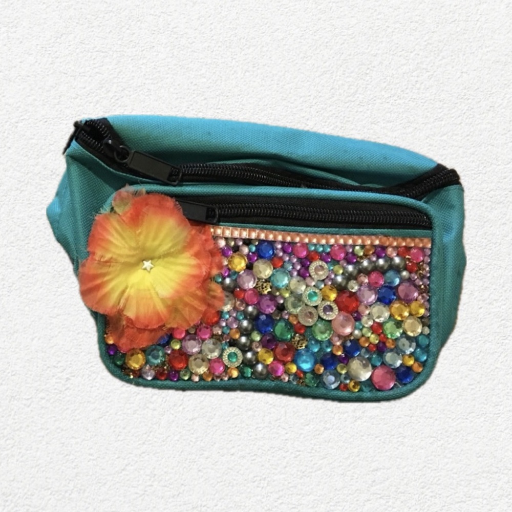 Turquoise bedazzled Fanny pack